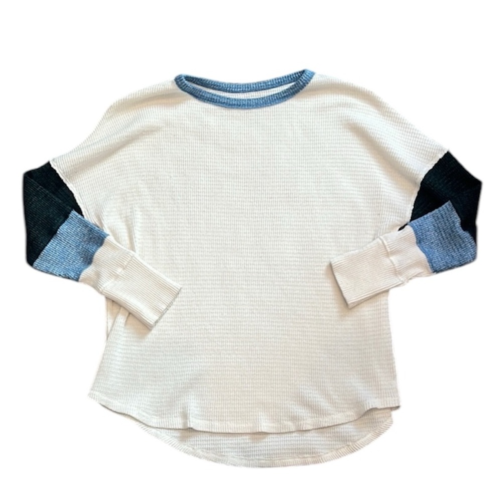 ☀️ SO | Color Block Waffle Knit Long-Sleeved Shirt